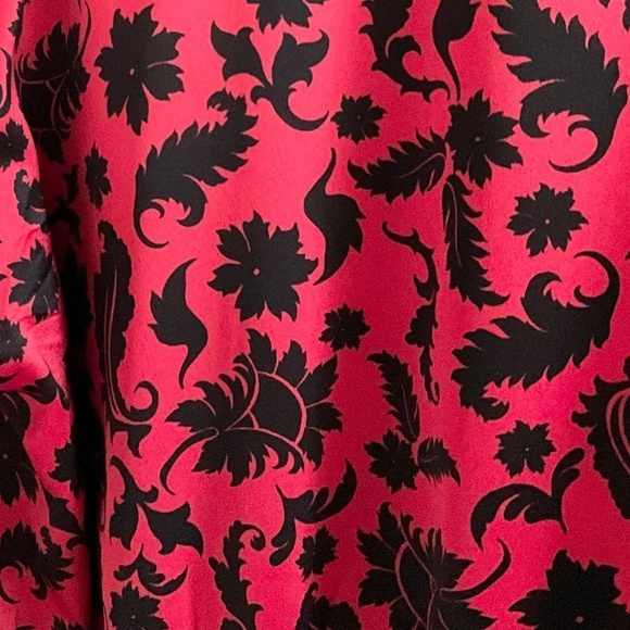 Vintage Y2K Robe Satiny Paisley Red Black Dark Romantic Fairy S Oversized - Picture 14 of 15